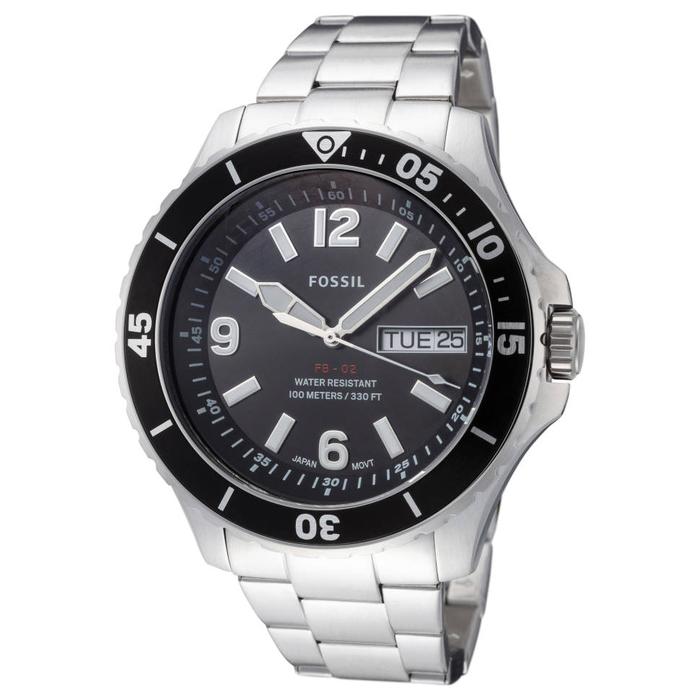 FS5687 Men Black Dial Stainless Steel Strap