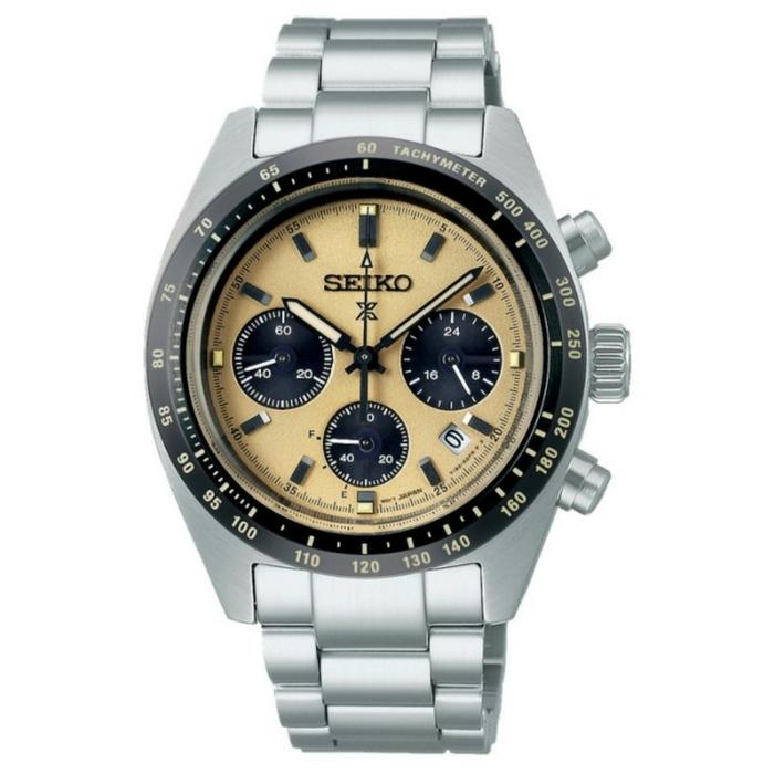 Jam Tangan Seiko Prospex SSC817P1 Solar Chronograph Movement Yellow Dial Speed Timer Water Resistant