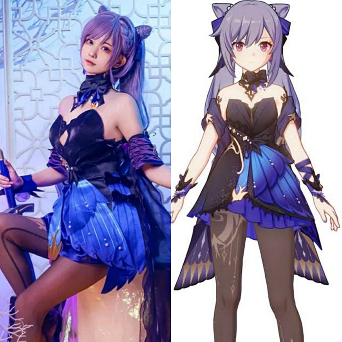 Keqing opulent lantern splendor costume wig shoes cosplay genshin