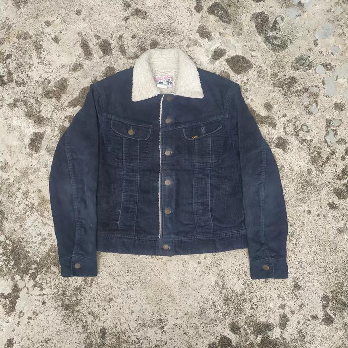 Jaket denim Lee Storm Rider Sherpa Vintage 80s USA