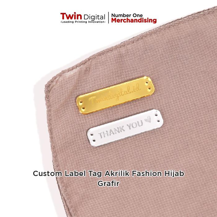 Custom Label Tag Akrilik Fashion Hijab Grafir - Label Tag Hijab