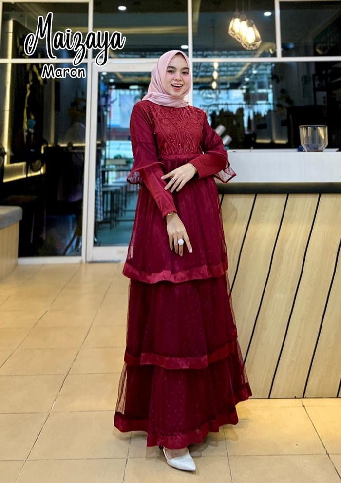 GAMIS SYARI MAIZAYA maxi lebaran SERAGAM UMROH Muslim JUMBO