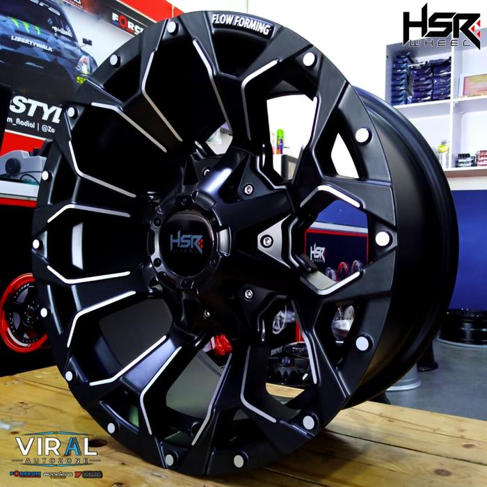 Velg Mobil Ring 20 untuk Pajero, Hilux, Strada dll HSR GOKU R20 Hitam dop