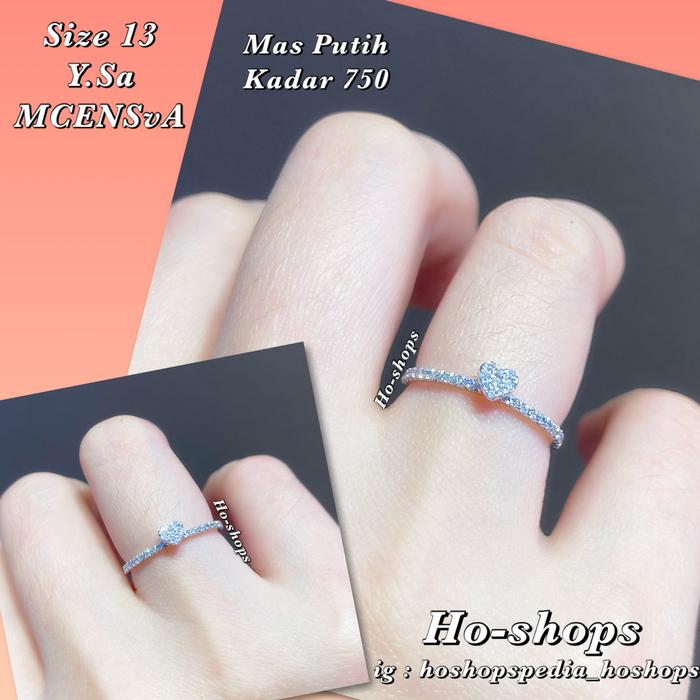 Cincin Love Mas Putih Kadar 75% Asli Emas