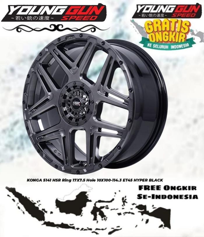 Paket Velg Mobil Xpander Ring 17 HSR KONGA Plus Ban 215 55 R17 Acelera