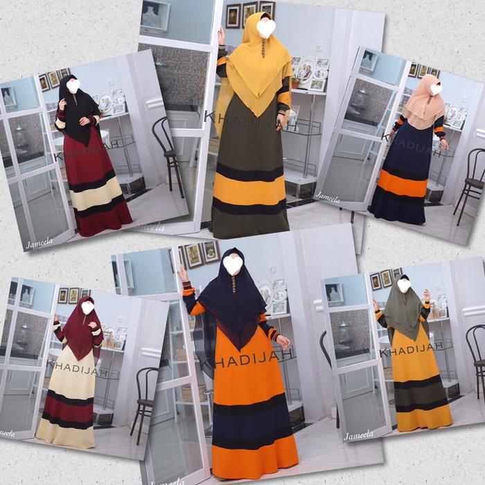 GAMIS SYARI SET KHIMAR KHADIJAH ORI. BAJU MUSLIM UMROH HAJI. HANTARAN