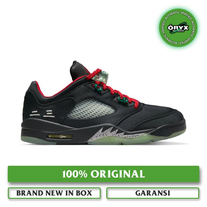 Nike Air Jordan 5 Retro Low x CLOT Jade Black / Fire Red Metallic