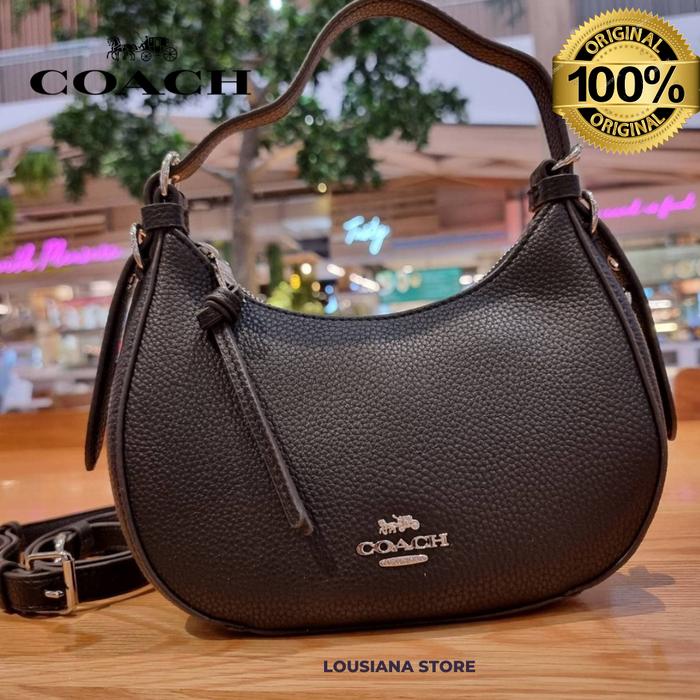 Coach Bag Women Kleo Hobo Black Silver