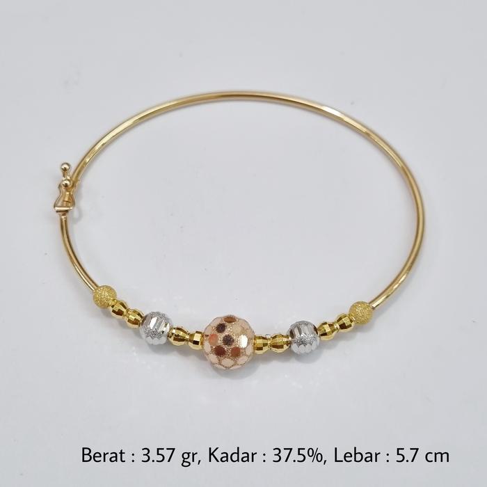 3.57 gr - Gelang Emas Oval 5.7 cm Kadar 375 (8K) - L3