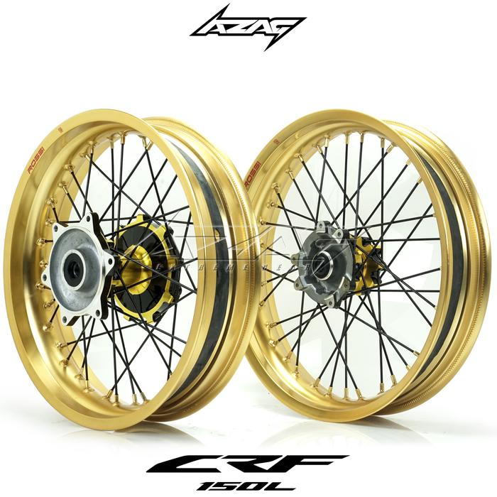 VELG SET SUPERMOTO HONDA CRF 150 FULL GOLD