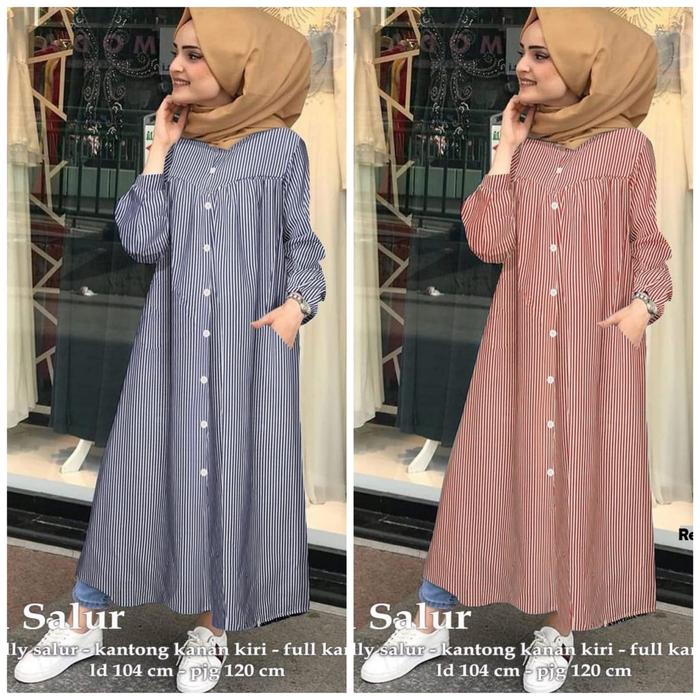 Yumika Salur/dress tunik/tunik panjang/terusan tunik wanita/gamis wani