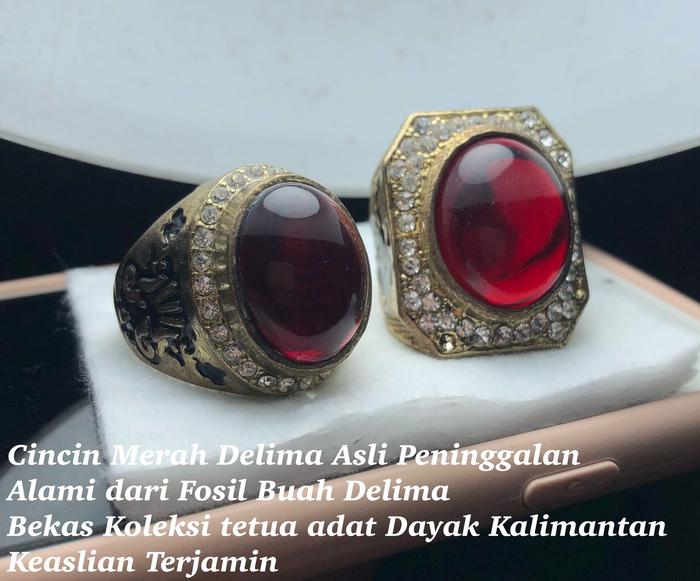 Cincin Delima Asli Deri Pedalaman Kalimantan Merah Tua Asli Sepasang