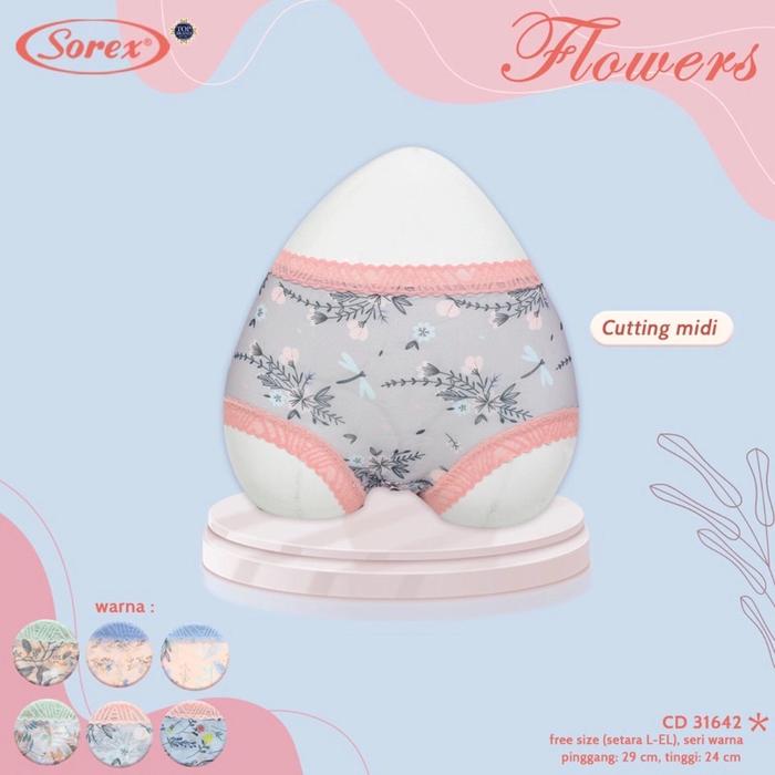CELANA DALAM WANITA CD SOREX 31642 (FIT TO XXL) RENDA MOTIF TRANSPARAN