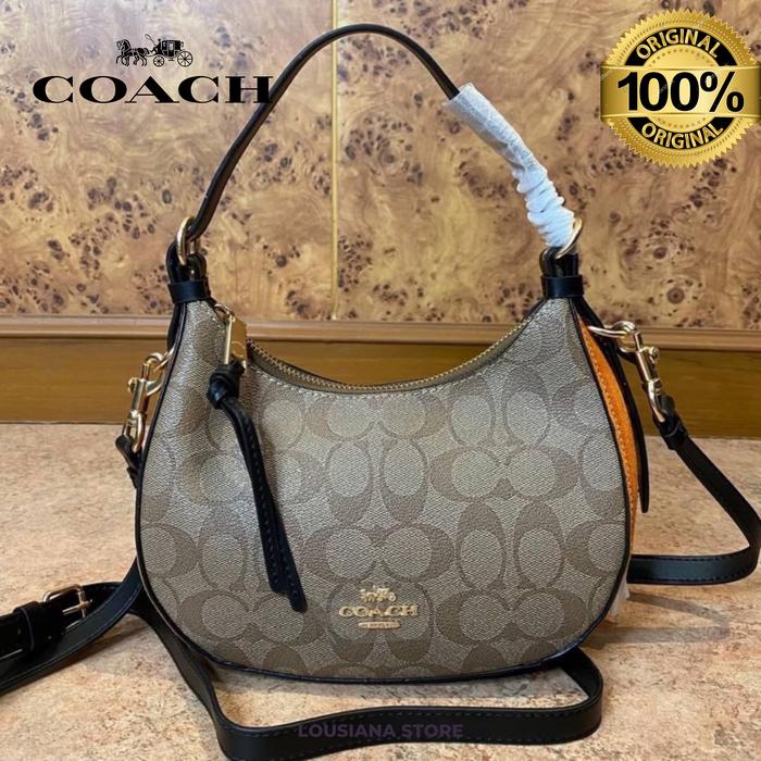 Coach Bag Women Kleo Hobo Signature Khaki