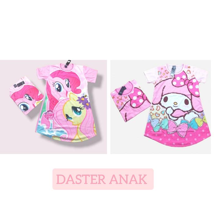 Daster Anak Litlle Pony & My Melody Kaos Printing Merk We3