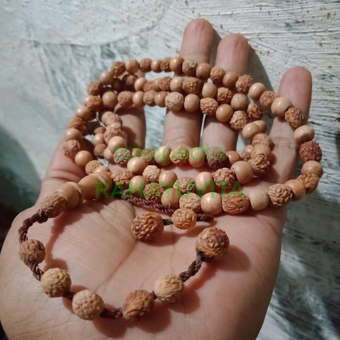 Tasbih 99 kayu + biji bidara ASLI | ready nagasari gahru kokka kelor