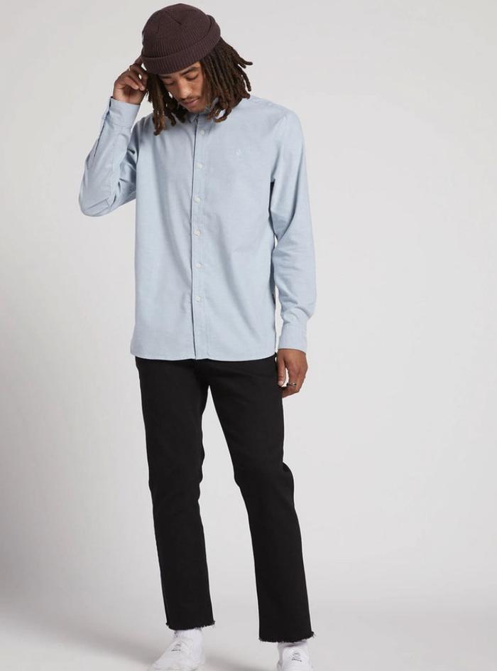 VOLCOM kemeja lengan panjang oxford biru Original 100% sale