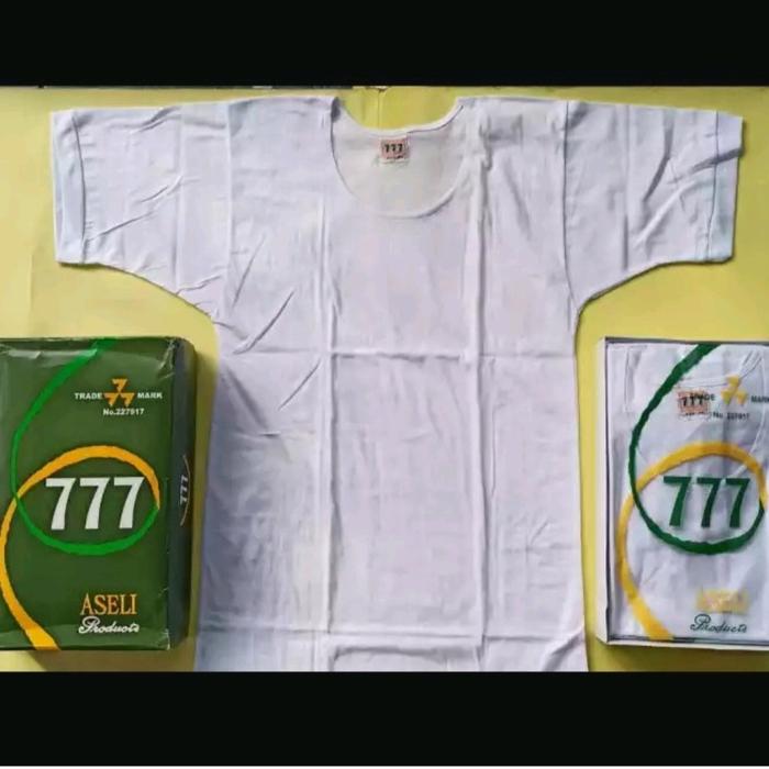 Kaos Oblong 777 SUPER JUMBO 100% ORiginaL/oblong 777 Putih Polos