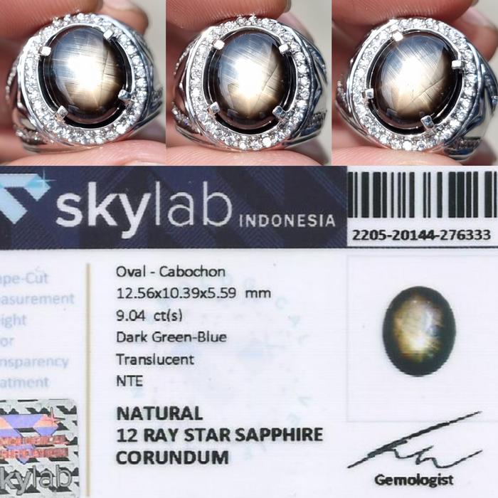 Natural HQ Batu Bangsing Kresnadana 12 Black Star Sapphire 9.04 Cts