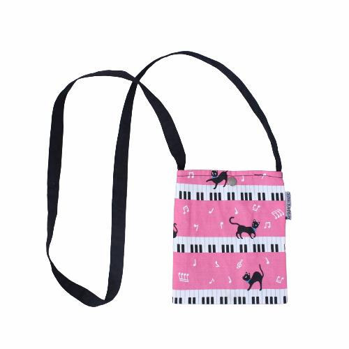 Tas Kecil motif Piano Musik Pink Cat Piano Crossbody Mini Bag Souvenir