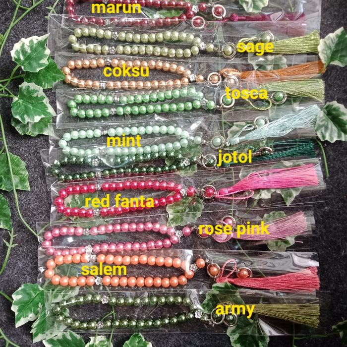 tasbih mutiara berat manik 8mm souvenir haji/umroh/nikah/hantaran 2