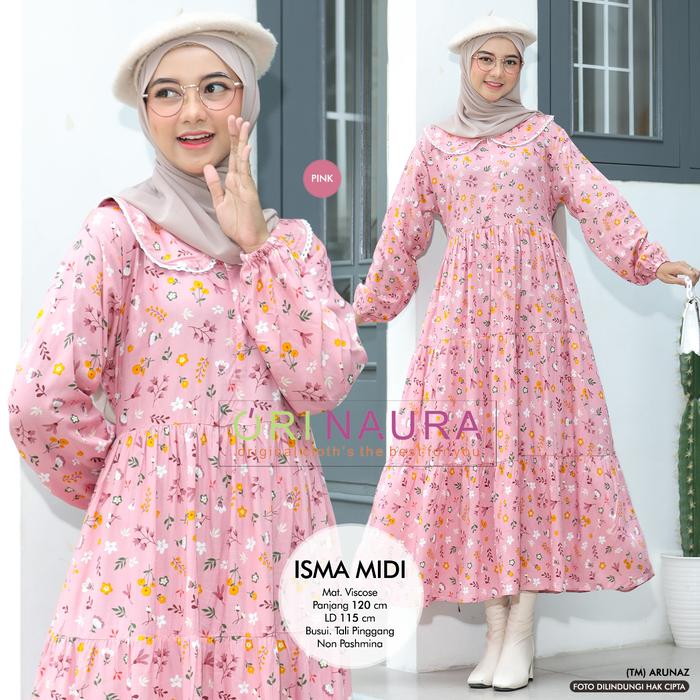 Isma Midi Dress by Ori Naura/ Gamis Motif Bunga