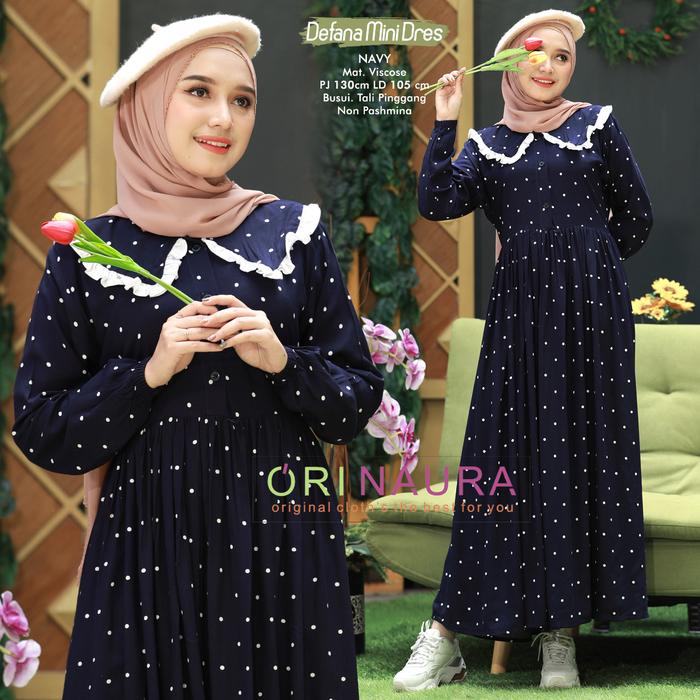 Defana Midi Dress by Ori Naura/ Gamis Motif Polkadot