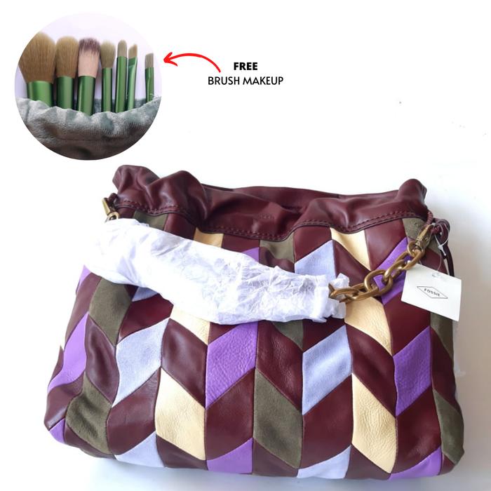 Fossil Gigi Drawstring Patchwork Shoulder Bag