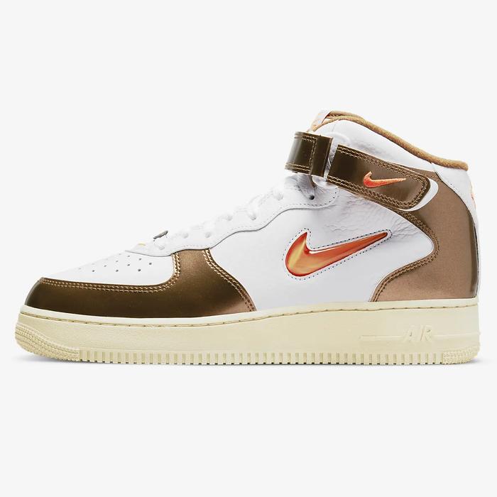 NIKE AIR FORCE 1 MID QS WHITE ALE BROWN ORANGE ORIGINAL