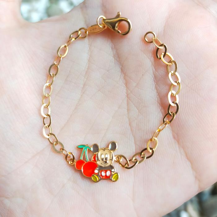 Gelang rantai Emas Asli Bayi mickey mouse Disney UBS