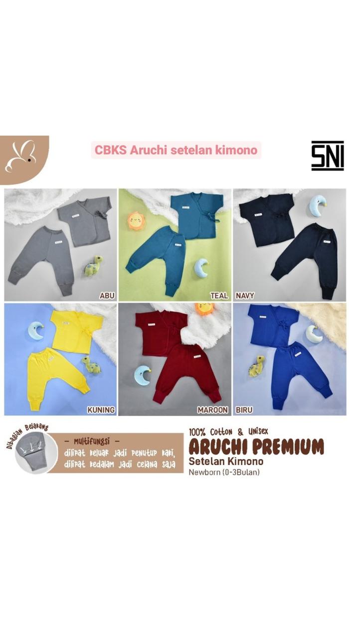 ARUCHI - PROMO SETELAN KIMONO PANJANG NEWBORN( 1 HARGA DAPAT 3 PCS )/ SETELAN KIMONO BAYI NEWBORN