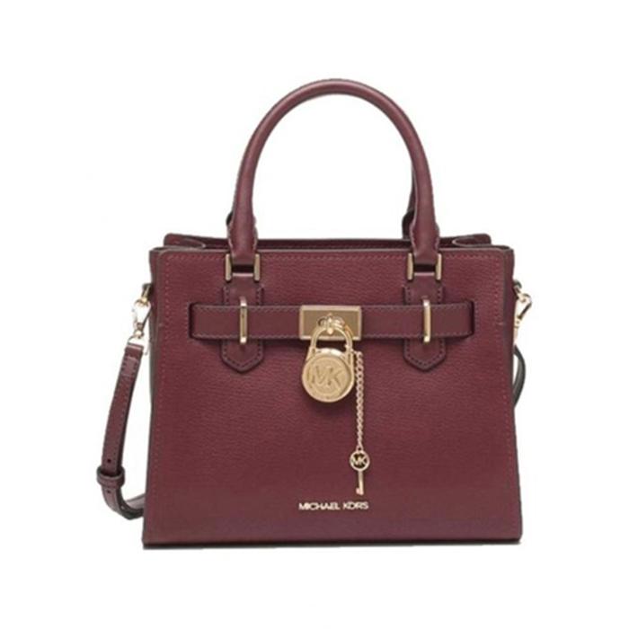 Tas Wanita Branded MK Hamilton Small Satchel Bag - Burgundy