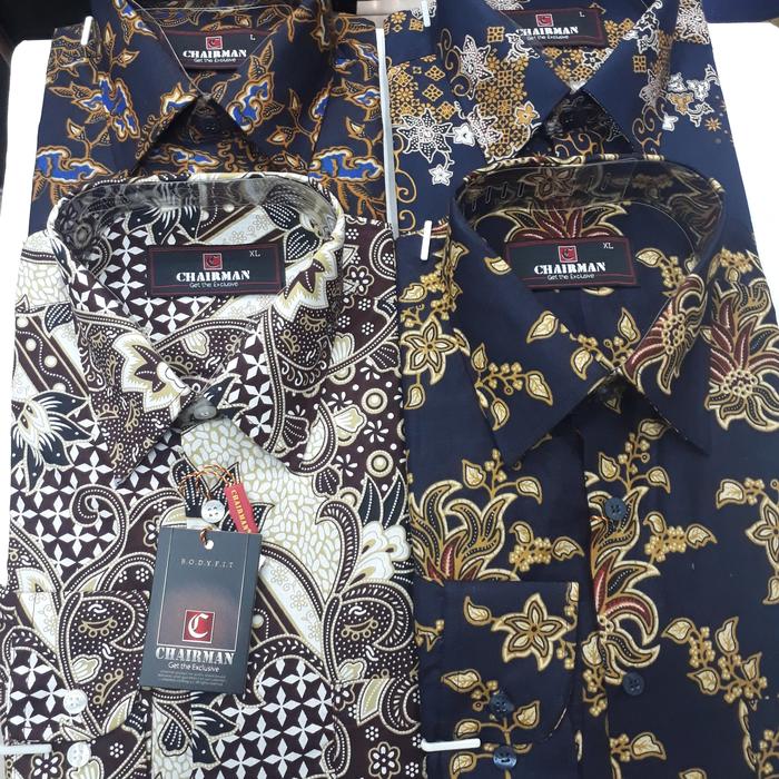 kemeja batik lengan panjang merk chairman