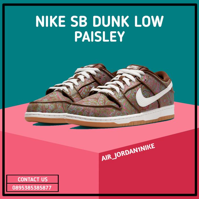 Sepatu Nike SB Dunk Low PRM Paisley Brown 100% Authentic