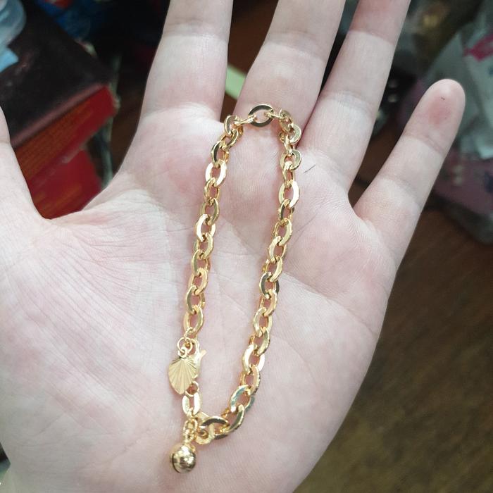 Gelang rantai polos nori simple emas asli 700 70% 16k 5 gr 5 gram 5gram