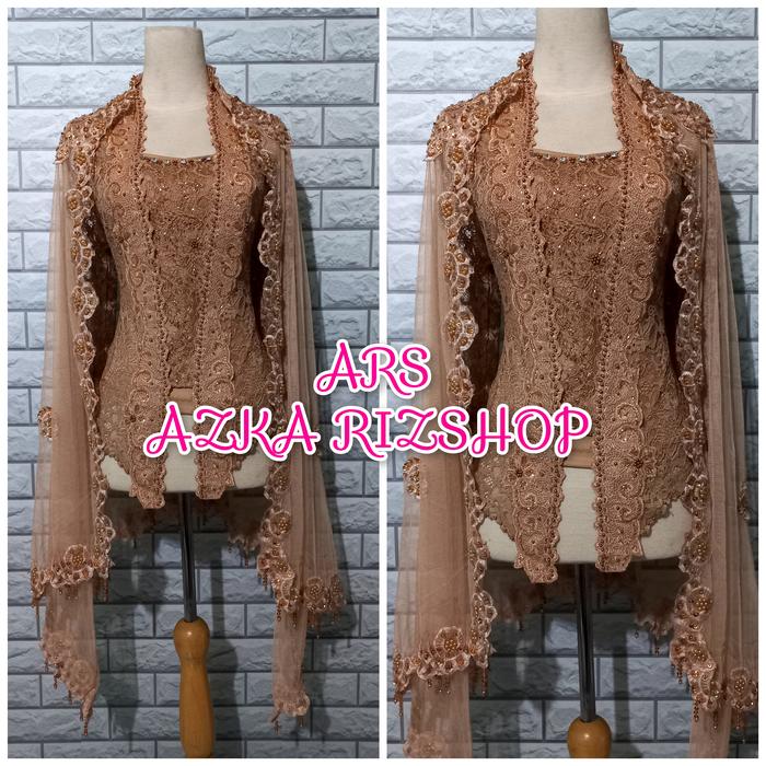 set kebaya brukat ABG kebaya brukat wisuda + longtorso mutiara