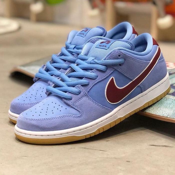 Original 100% Nike SB Dunk Low Prm Phillies Blue Red