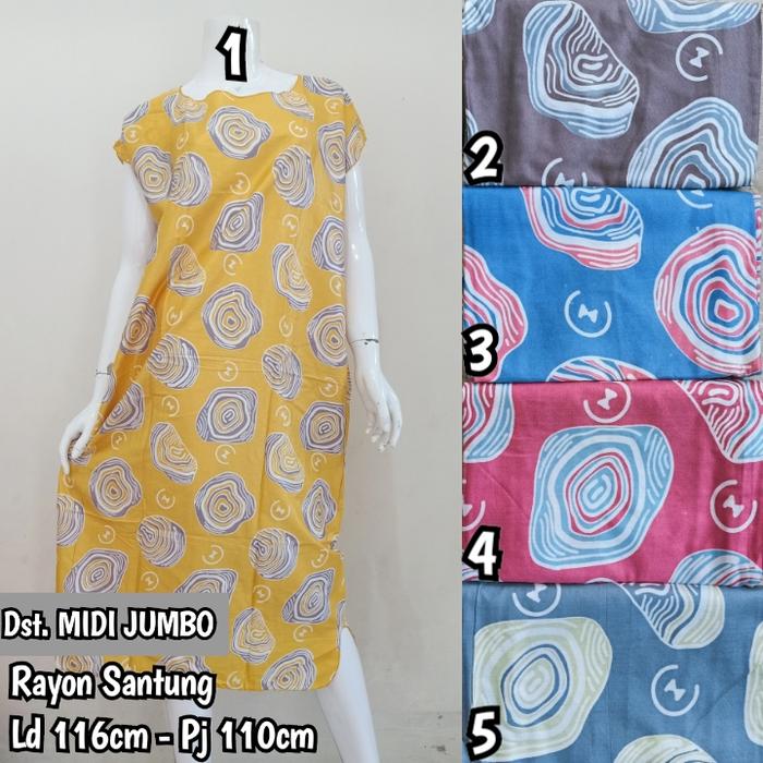 Daster Batik Midi Jumbo/Ecer Daster Midi Jumbo Murah/Daster Midi Murah