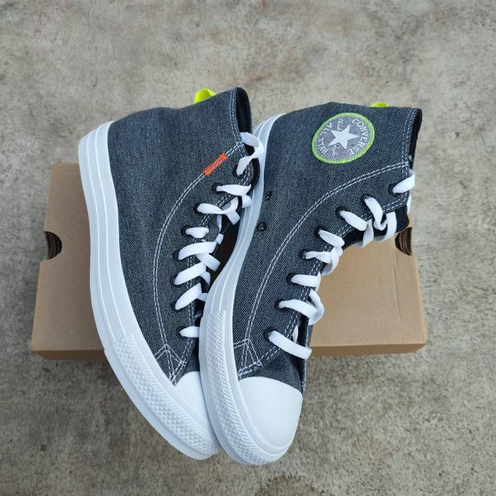 Converse CTAS High Renew Cotton Dark Grey Lemon Venom Original Resmi