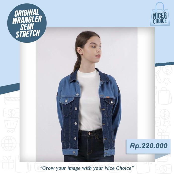 Jaket jeans wanita Original Wrangler Semi Stretch