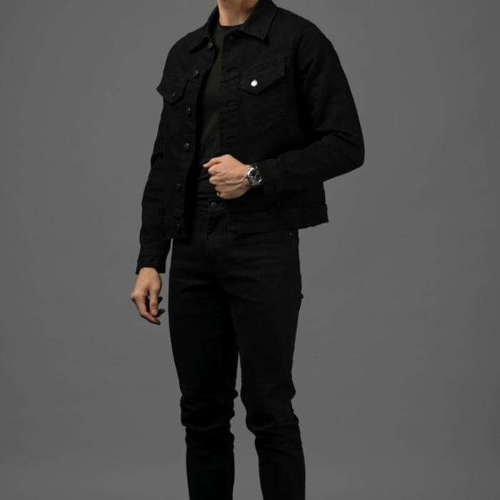 Denim slim fit pants by heymale.id