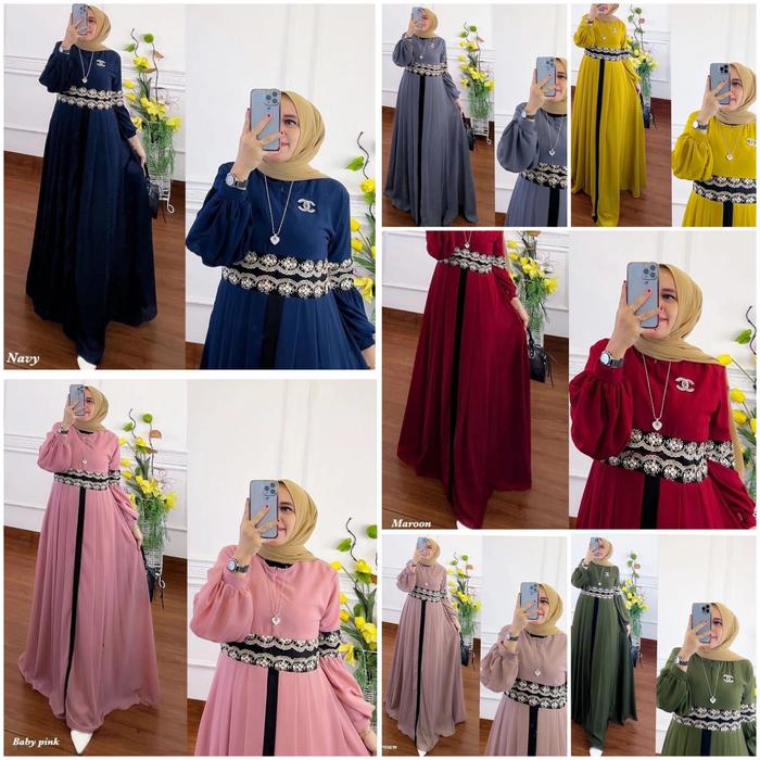 tania ruffle dress/maxy dress model umpak rempel/dress rempel polos
