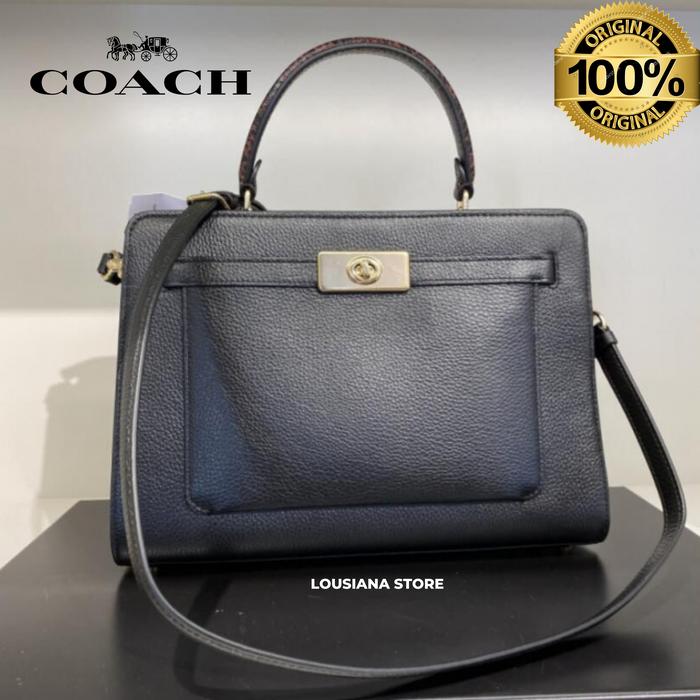 Coach Mini Lane Top Handle Gold/Black Multi