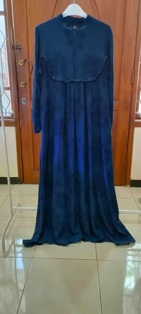 Gamis bordir warna navy