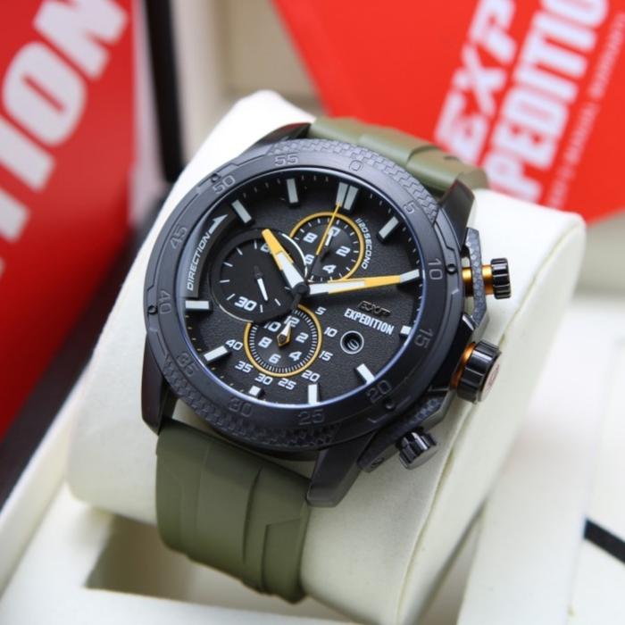 Jam Tangan Pria Expedition Original E6810 Black Green
