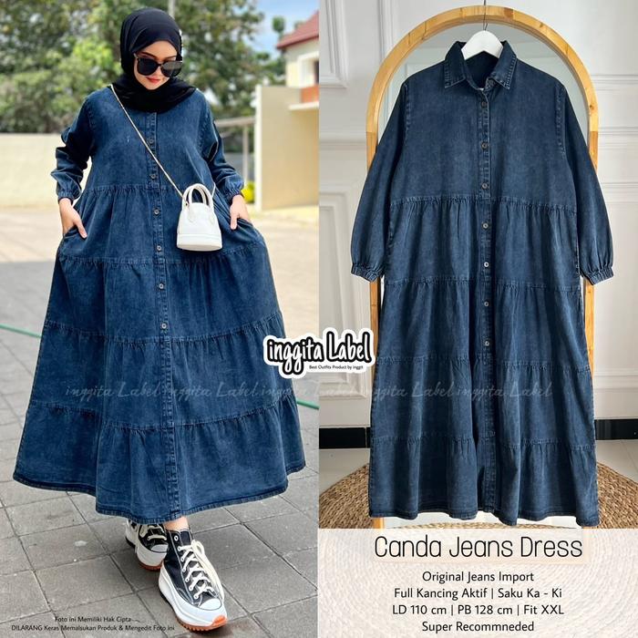 Canda Jeans Dress Original Jeans Import Fit To XXL By Inggita Label