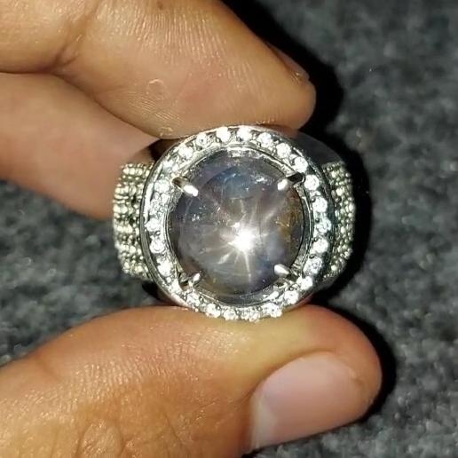 Batu Permata Natural Star Blue Sapphire 12ray Ceylon Srilanka