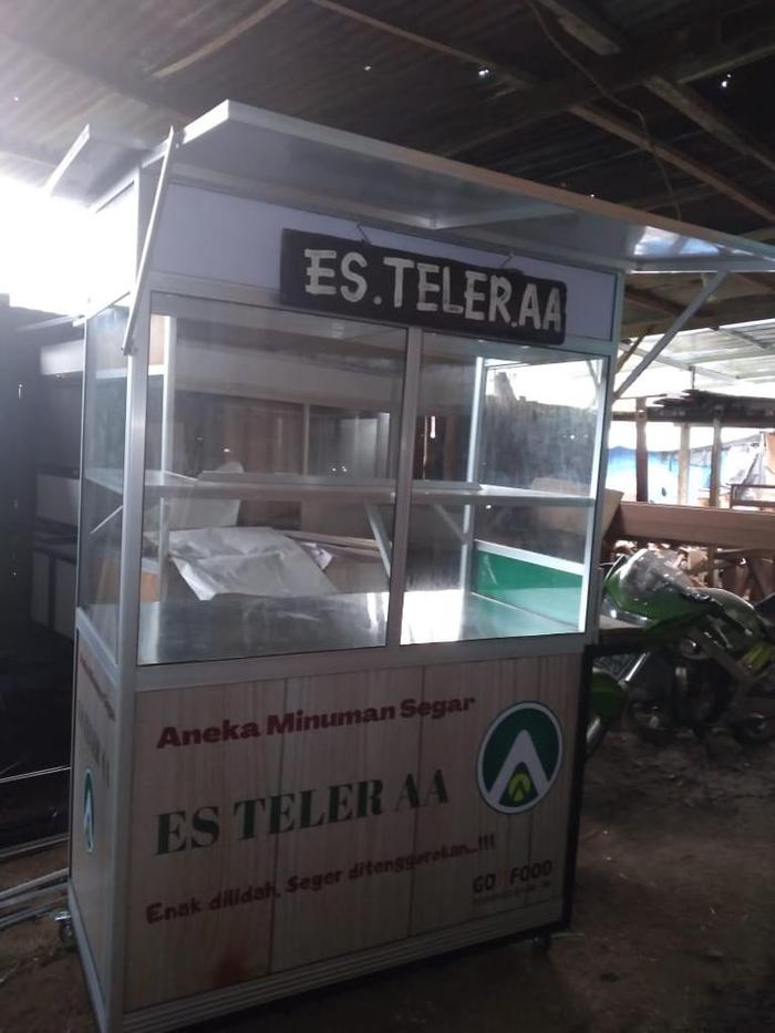 Gerobak Aluminium Es Teler, Jus Murah Kuat Gratis Branding Alumunium