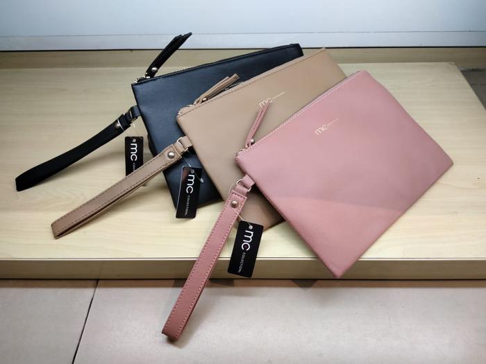 Pouch Bags Wanita Marie Claire Original Warna Cream hitam & Merah Muda