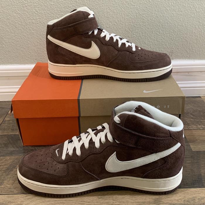 Nike Air Force 1 Mid '07 QS Suede "Chocolate/Cream" Original BNIB